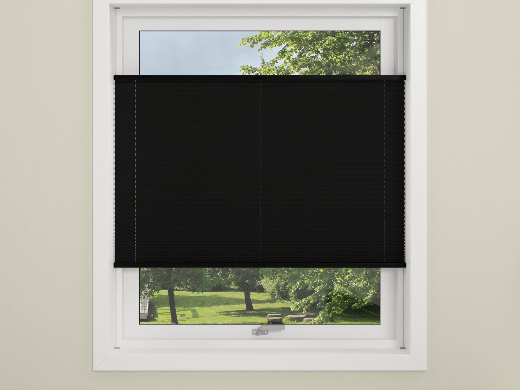 Flex plisségardin i sort