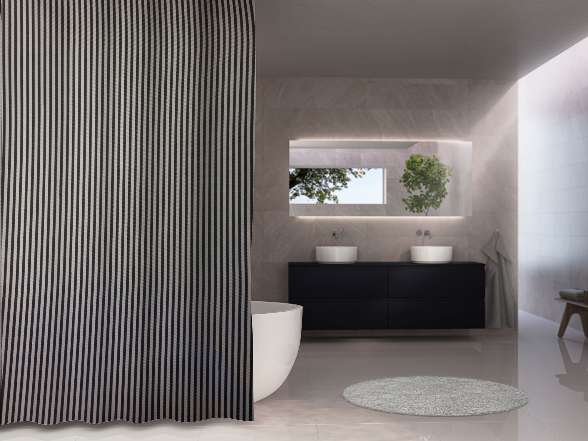 Victoria badeforhæng i grå