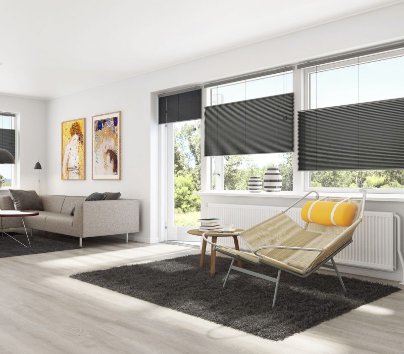 Touch Split i grå Plisségardiner Touch